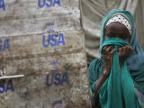 A Somali Child Covers Her Face at Dadaab Refugee Camp in Northern Kenya Monday  August 7 2006