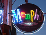 Neon Memphis Sign  Beale Street Entertainment Area  Memphis  Tennessee  USA