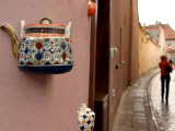 Teapot Decoration on Wall of Local Tea Shop  Vilnius  Lithuania