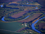 Red River of the North Aerial  near Fargo  North Dakota  USA