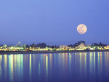 Amusement Park with Full Moon  Central California