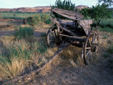 Old Wagon Behind the Cow Canyon Trading Post  Bluff  Utah  USA