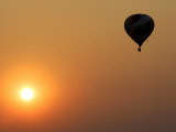 A Hot-Air Balloon Flies Over the Peremilovo Village