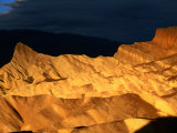 Dawn Light Over Zabriskie Point Yellow-Tinted Rock Formation  Death Valley National Park  USA