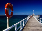 Life Buoy and Fishermen on Pier  Point Lonsdale  Australia