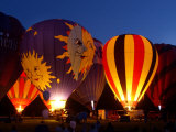 Flames Light up the Evening as Hot Air Balloonists Participate