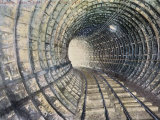 Interior View of the Hudson River Tunnel Between New York and New Jersey