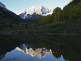 The Majestic Maroon Bells are Reflected in Maroon Lake