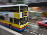 Bus Speeding Along Hennessey Road  Wan Chai  Hong Kong  China