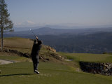 A Man Golfs in February in British Columbia