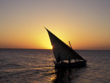 Sunset on a Felucca Fishing Boat  Tunisia