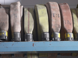 Row of Fire Hoses