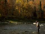 Fly-Fisherman Lays Out a Perfect Cast in Search of Atlantic Salmon