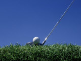 Golf Club Lined Up with Golf Ball on Tee