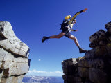 Hiker Jumping  High Uintas  Ut