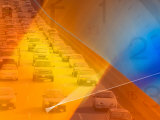 Rush Hour with Clock Superimposed