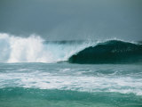 Giant Rolling Wave Breaking as It Approaches a South Pacific Beach