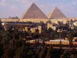 Pyramids of Giza Over the Nile Valley  Giza  Egypt