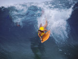 High Angle View of a Woman Surfing