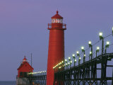 A View of the Grand Haven Lighthouse at Dawn