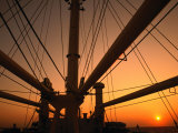 Sunset Through the Mast of SS Shanghai  China