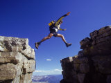 Hiker Jumping  High Uintas  UT