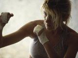 Female Boxer Practicing