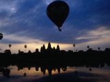 Hot Air Balloon Over Angkor Wat  Angkor  Cambodia