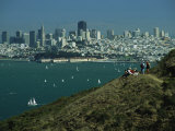 Hikers View San Franciscos Skyline from the Marin Headlands