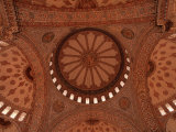 Domed Ceiling of Blue Mosque  Istanbul  Turkey