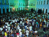 A Crowd of People Gathered to Watch Popular Local Drumming Group  Olodum  Brazil