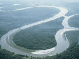 Aerial View of Amazon River and Jungle  Brazil