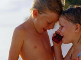 Children Talking on Mobile Phone  Cook Islands