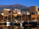 Waterfront with Mt Wellington Behind  Hobart  Tasmania  Australia