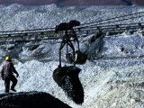 Man Working at Tailing Dump  Silgo XX Tin Mine  Siglo Veinte  Bolivia