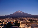Fuji City with Mt Fuji in background  Mt Fuji  Japan
