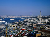 Yeni Cami (New Mosque) from Minaret of Rustem Pasa Camii  Istanbul  Turkey