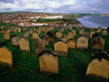 Whitby Cemetery Overlooking the Town and Surrounding Coastline  North York Moors Nat Park  England