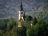 Belfry of Baroque Church of the Assumption  Bled Island  Gorenjska  Slovenia