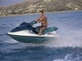 Young Adult Man Jet Skiing