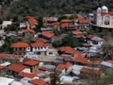 Town and Church in Village of Pedhoulas  Troodos Massif  Pafos  Cyprus