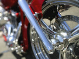 Close-up Image of a Motorcycle Wheel