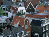 Overhead of Gabled Houses in the Joordan Area  from Tower of Westerkerk  Amsterdam  Netherlands