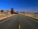 Highway and Abandoned Grain Elevator in Ghost Town of Dorothy  Alberta  Canada