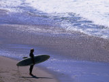 Surfer on the Malibu Shore  Los Angeles  California  USA