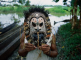 Traditional Mask Carving from Tambanum Village  Tambanum  East Sepik  Papua New Guinea
