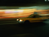 Taxi in Midtown Manhattan  New York City  USA