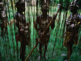 Men in Traditional Dress at Kamindimbit Village on the Sepik River  Papua New Guinea