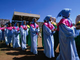 Female Dancers Celebrating Festival of Meskal  Asmara  Eritrea