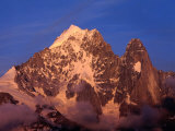 Sunset on Aiguille Verte and the Dru  Chamonix Valley  Rhone-Alpes  France
